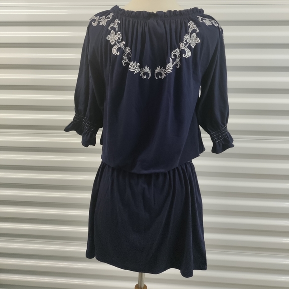 Ariat | Smocked Ruffle Dress W/ Western Embroidery Detail Women's Size Small - Picture 3 of 15